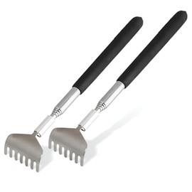 2 x Extendable Back Scratcher for Itch Relief, 20cm to 68cm Non-Slip Grip Portable Metal Hand Back Scratch Massager Tool Telescopic Ideal for Adults, Men & Women (Assorted Colour)