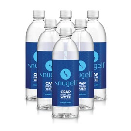 Snugell Travel Size Bottled Distilled Water for CPAP Machines, (6-Pack, 20oz Each) – Up to 12-Day Supply – Multi-Use, Travel-Friendly, Clean, Made in USA