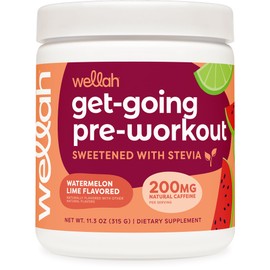 Wellah Get-Going Pre-Workout Drink Mix (Watermelon Lime Flavored, 30 Servings)
