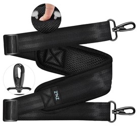 ZINZ Super Thick Fixed Padded Shoulder Strap 193cm Universal Bag Strap with Cushion and Dual Balance Adjustable Buckle for Laptop Bags, Messenger Bags, Crossbody and More,Black