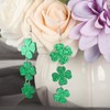 SNUGFX St. Patrick's Day Green Leaf Earrings for Women,Clover Horseshoe