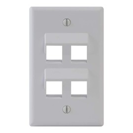 ICC Angled Faceplate with 4-Angled Ports for EZ/HD Style in Single Gang, White