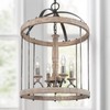 LNC Wood Chandeliers for Kitchen Island, Farmhouse Hanging Light Fixture