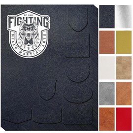 [Black] Leather/Leatherette Patches/Sheets for Laser Engraving Iron-on with Heat Press Adhesive Backing for Cap/Beanies/Stocking Backpack,Blank Laserable Faux Pu Leather Material Supplies(5 PCS)