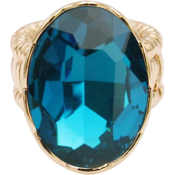Rosemarie & Jubalee Women's Statement Oval Crystal Stretch Cocktail Ring