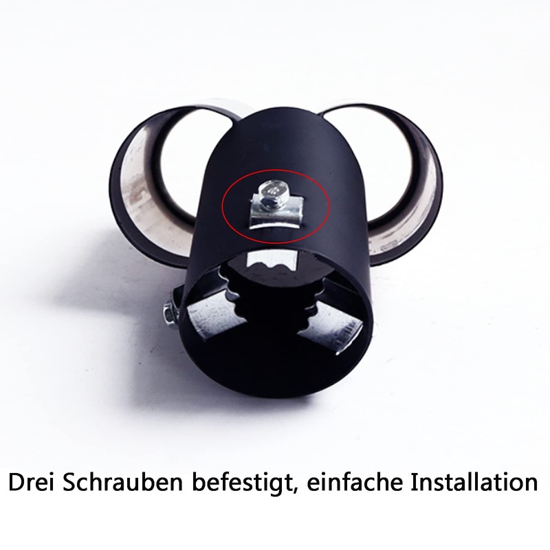 Winlauyet 1 x Car Double Tailpipe Chrome Tailpipe Universal Exhaust