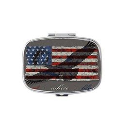 Qien BaiSei Pill Box/Pill Case - Rectangular Pocket Pill Box/Case - Two Compartments for Keeping Pills Separate