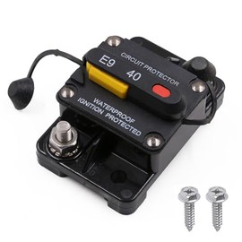 T Tocas T Tocas 40 Amp Circuit Breaker with Recessed Switch Design for Boat Trolling Motor Marine ATV | Waterpoof IP67 Protection with Manual Reset DC 12V-48V 40A