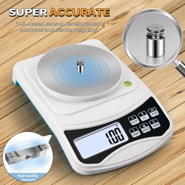 Digital Lab Scale, MEIYA Gram Scale 600g by 0.01g Accuracy, Multi-Function High Precision Electronic Scale (Includes 100g Weight and 2 x AAA Batteries) Balance Scale Approved by EU CE and US FCC
