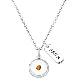 KJWLOP Mustard Seed Charm Bracelet Necklace Christian Gift Religious Inspirational Jewelry Themed Jewelry for Friend Family Faith Gift (Mustard seed NS)