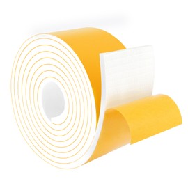 Trisiki High Density Foam Weather Stripping Door Seal Strip, Insulation Tape Roll for Insulating Door Frame, Window, Air Conditioner, Strong Self Adhesive Sealing Weatherstrip (3 in x 1/4 in x 10 Ft)