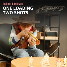 ROKR 3D Wooden Puzzle Rubber Band Guns for Kids & Adults, Toy Shotgun Model Building Kit, Cool Toys Hobbies for Men & Women