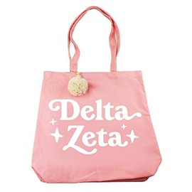 Sorority Shop Delta Zeta Retro Pom Pom Tote Bag