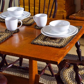 Homespice - Kilimanjaro Long Primitive Table Runner, a Perfect Jute Braided Runner to Use as a Dinner Table Runner - Blend of Black, Brown, and Cream - Handmade Textured Table Runner, 11x36 Inches