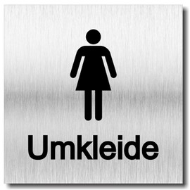 Door Sign Women's Changing Room Sign UV Print 12 x 12 cm 3 mm Aluminium Composite Made in Germany Item No. 2013