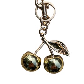 Cherry Bag Charms Keychain Purse Charm, Cute Key Chains Cherry Accessories Gifts for Women Christmas (Gold)