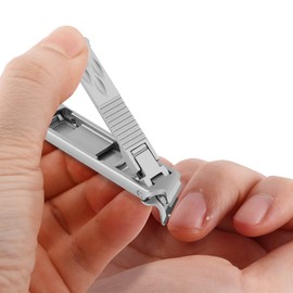 Cortaúñas de doble extremo, cortaúñas inclinado curvado de acero inoxidable plegable portátil ultrafino, herramienta para cortar uñas