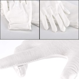 5Pairs White Gloves Soft Cotton Gloves Coin Jewelry Silver Inspection Gloves for Dry Hand Moisturizing Jewelry Silver Inspection Coin Collection