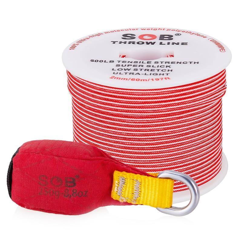 SOB Arborist Throw Line Kit with Slick Rope 197FT, Throw