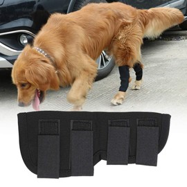 Zerodis Dog Leg Cover, Anti-Lick Pet Knee Protective Case Dog Leg Assist Support Pad Wound Recovery Cover(M-Black)