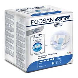 Egosan Adult Incontinence Diaper Briefs with 8 Hours of Protection X-Dry Technology for Superior Absorbency with Adjustable Tabs, Unisex (Medium (8-Count))