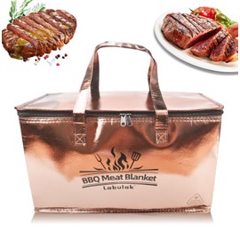 BBQ Blanket For Meat Resting, BBQ Brisket Blanket For Smoking, Large Reusable Smoker Grilling Barbecue Insulated Meat Resting Bag, Expanded Capacity Dual Zippers,Best Grilling Gifts For Men