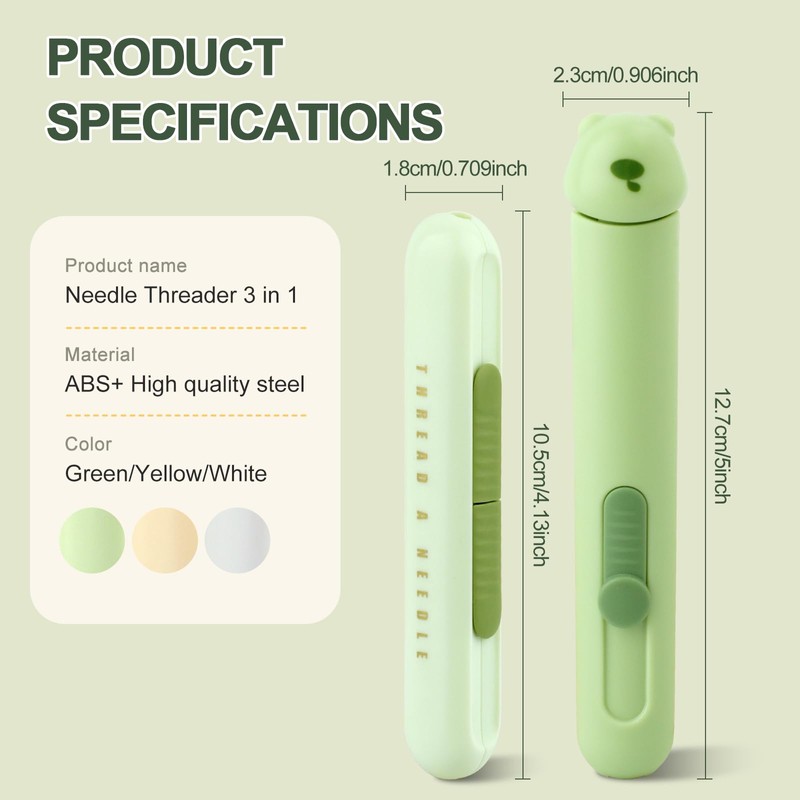 Automatic Needle Threaders Seam Ripper, Upgraded 3 in 1 Sewing