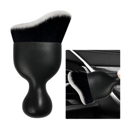 Ziciner Car Detailing Brush, Curved Soft Bristles Auto Removal Dust Collectors, Universal Vehicle Dashboard, Air Conditioner Vents etc Interior Cleaning Tool Accessories (Black/White)