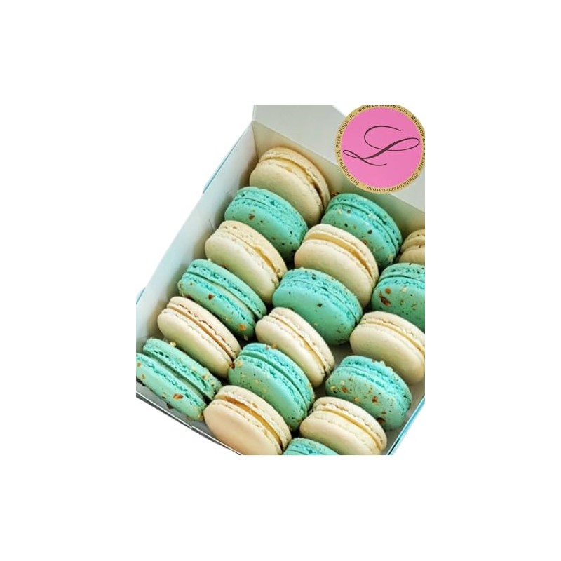 LeilaLove Macarons 15 Blue and white Macarons