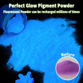 Ceya Fluorescent Purple Glow Powder, 5.3oz/150g Glow in The Dark Pigment Powder, Luminous Powder Resin Color Pigment, Fluorescent Pigment Dye for Epoxy Resin Slime Paint Nail Art Party DIY Crafts