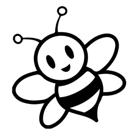 STICKER DAD Bumble Bee Bumblebee Cute Vinyl Decal - Size: 5", Color: Black - Windows, Walls, Bumpers, Laptop, Lockers, etc.