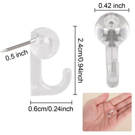 50Pcs Push Pin Hooks, Clear Wall Thumb Tacks Hook Push Pin Hangers Wall Hooks Decorative Push Pins with Hooks for Cork Board, Bulletin Board, Map, Calendar, Photo Wall, Christmas Decorations