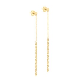 CARISSIMA Women's 9ct Yellow Gold 2mm Rope and Trace Chain Drop Earrings