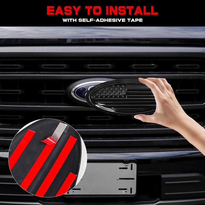 BESTAOO 9.5 Inch Front Grille Rear Tailgate Emblem Compatible with