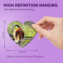1 x Heart MDF Magnets - Adult Golden Snub Nose Monkey 44030
