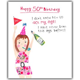 50th Birthday Card For Her, Funny 50th Birthday Day Card For Her, Happy 50th Birthday Card, Age 50 Birthday Card Women, Female 50th Birthday Card, 50th Birthday Cards For Her