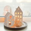 Relaxdays Ceramic Tea Light House, Light House for 1 Tea