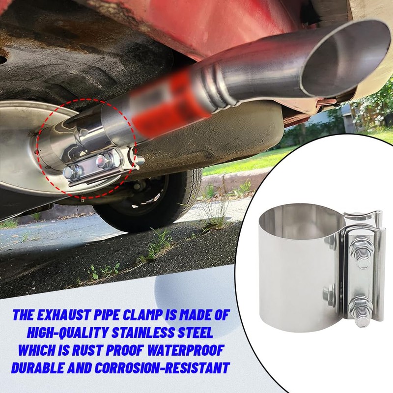 PACLVIO Exhaust Clamp, Exhaust Pipe Clamp, 2.0'' Butt Joint Stainless