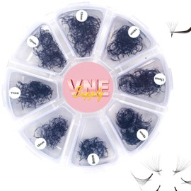 VNE Eyelashes 500 Fans Tray Volume Lash Extensions Mixed length | Premade Fans Eyelash Extensions | Mega Lash Extension | Promades Eyelash Fans | 8D, D Curl, 9-16mm