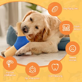 Flying Disc Dog Toy, Flying Triangles Dog Toy, Floating Disc Frisbee Lightweight Interactive Tossing Fetch Toy For Dogs, Interactive Plush Squeaky Dog Toys for Medium, Small and Large