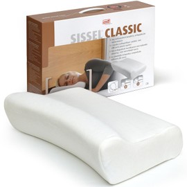 SISSEL Classic Neck Pillow Size M | Unique Incline for Disc & Vertebrae Relief | 5-Year Shape Stability Guarantee | Includes Washable Velour Cover | Dimensions: Approx. 47 x 33 x 11 cm
