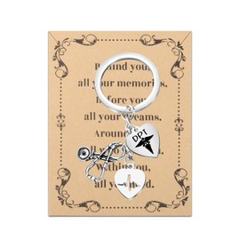 FEELMEM Physical Therapist Keychain DPT Doctor of Physical Therapy Keychain Physical Therapist Graduation Gift Physical Gift (silver)