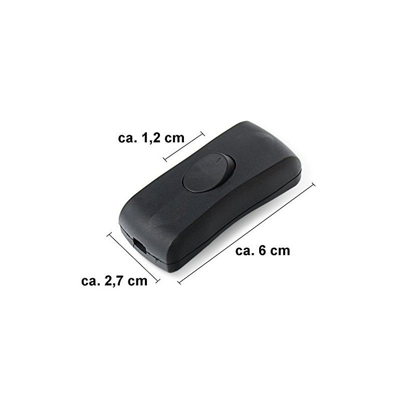 edi-tronic Cord Switch Black 2A 250V Cord Switch Lamp Switch