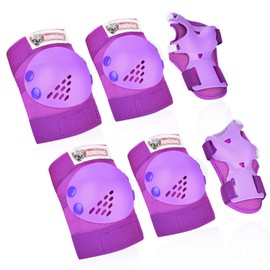 Youth/Kids Knee Pads Elbow Pad Wrist Guards Protective Gear Set for 3-15 Years Child Roller Skates Skateboard Inline Rollerblading Cycling BMX Bike Skating Scooter Riding And Other Outdoor Sports