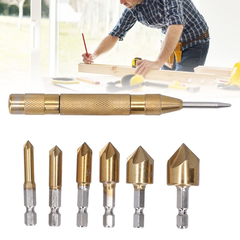 Chamfer Drill Bit Hex Shank 5 Flute Countersink Hole Opener