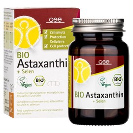 GSE Astaxanthin + Selenium Capsules, from Blood Rain Algae (Microalga), Organic Quality, 100% Plant-Based, Vegan and No Additives, 45 Capsules