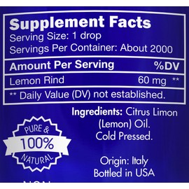 Lemon Essential Oil, Food Grade, for Cooking, Baking – 100% Pure, Lemon Oil, by Zongle Therapeutics, 4 OZ
