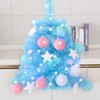 Mini Macaron Blue Christmas Tree Tabletop Xmas Tree with LED