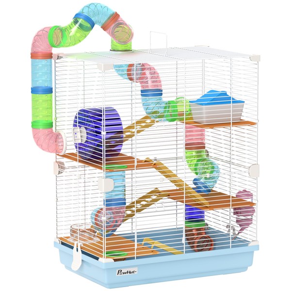PawHut 18" 5 Tier Hamster Cage with Tubes and Tunnels,