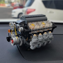 DiyXenginey V8 Engine with Gearbox Building Kit That Runs, Build Your Own V8 Engine for Adults, MOC Car Engine Replica Model Chrismas Building - 568 Pieces